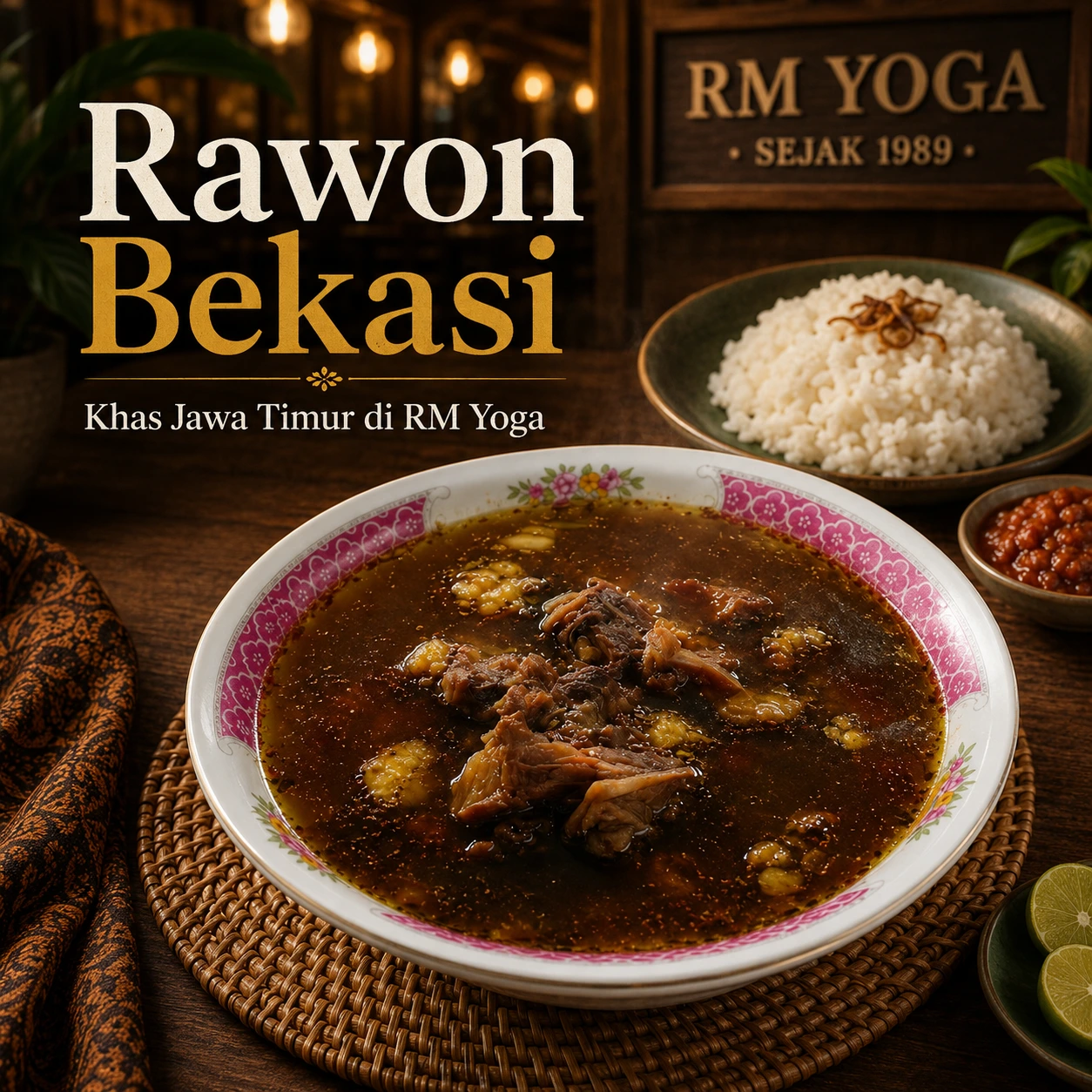 Rawon Bekasi: Nikmatnya Kuah Hitam Khas Jawa Timur di RM Yoga